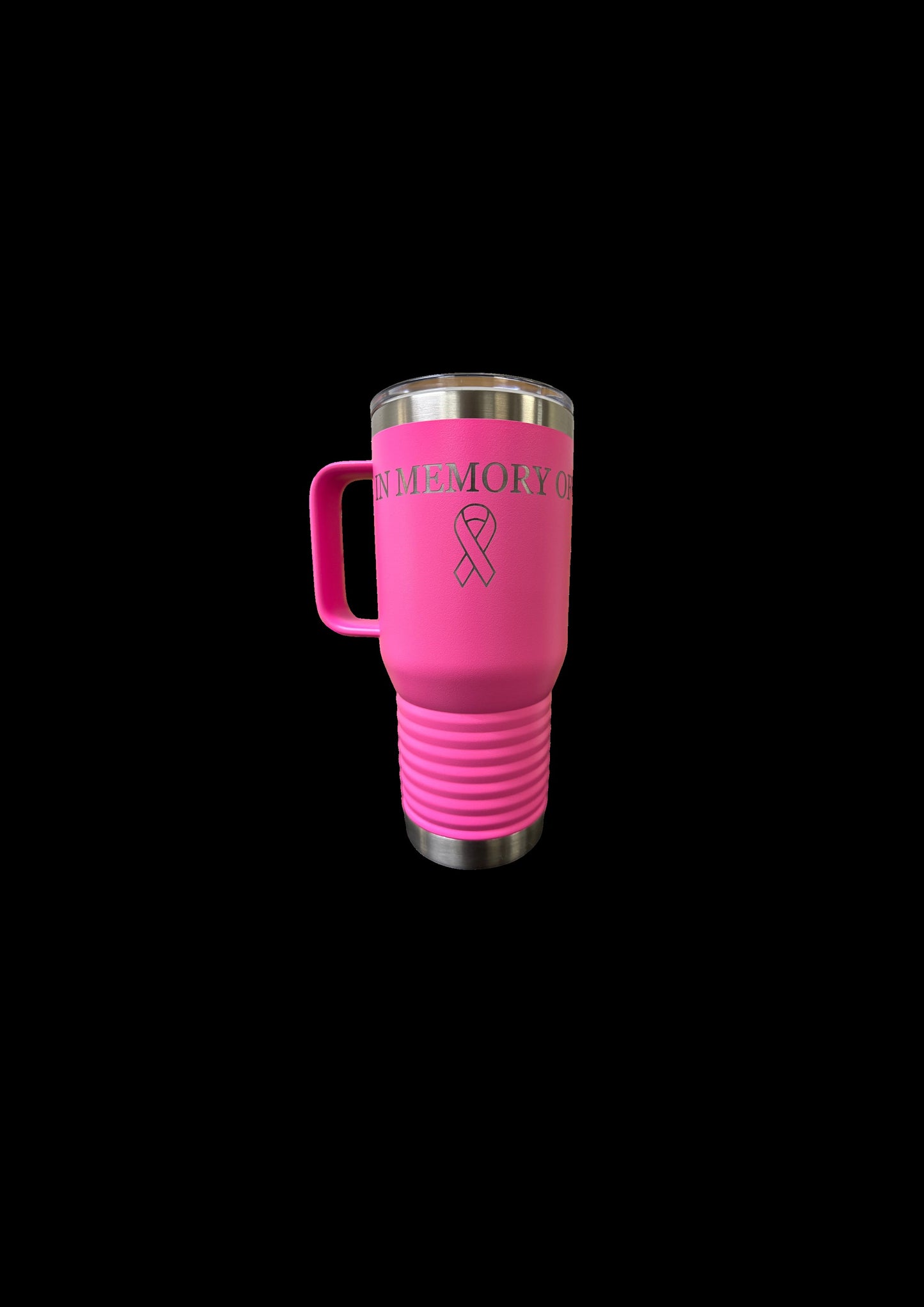 Breast Cancer Awareness tumbler with engraved message