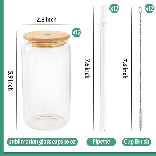 Clear glass beer can mason jar with lid