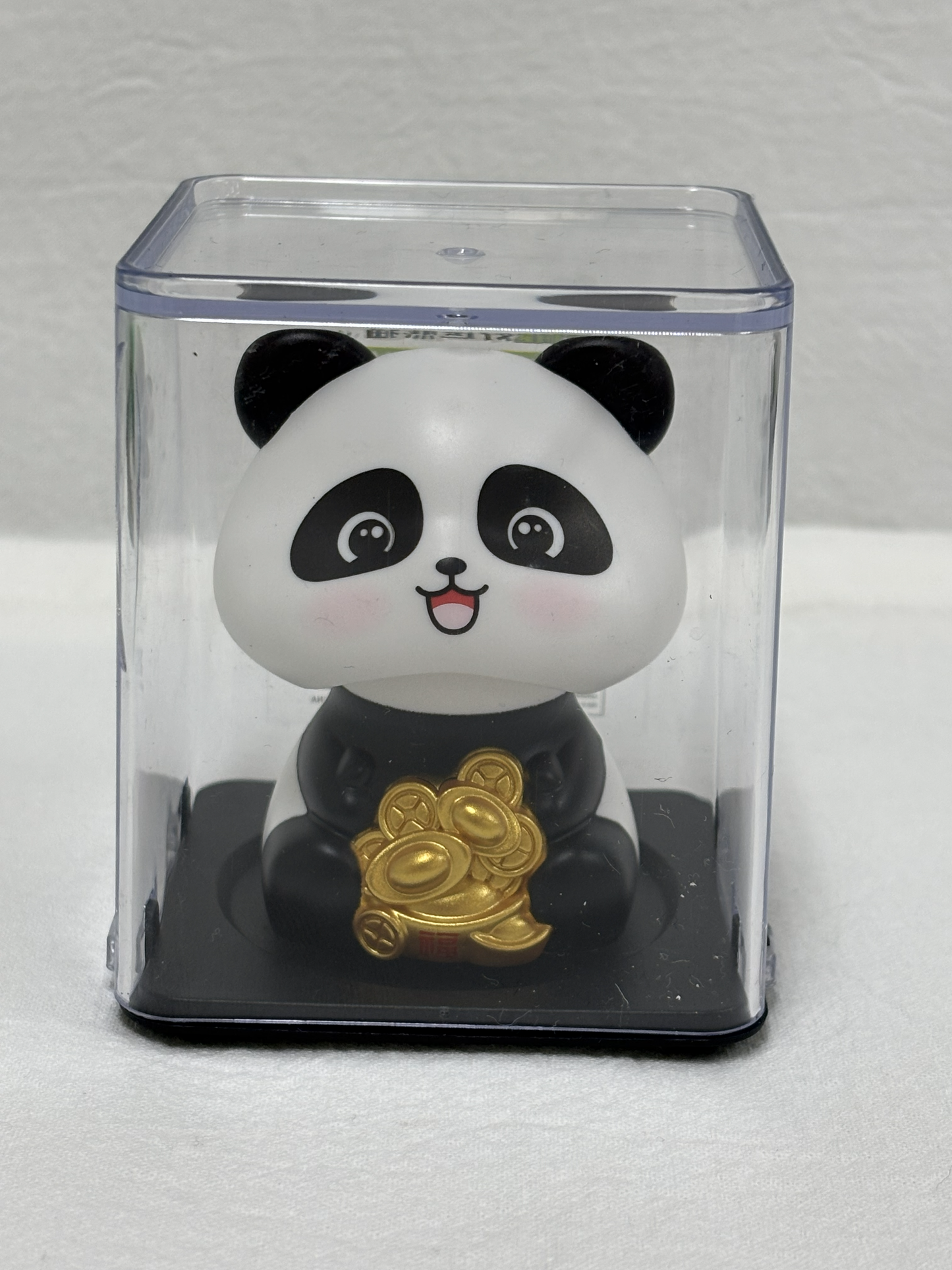 Bobble head panda - eyes open with coins